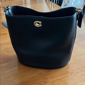 Coach Black Leather Bucket Bag